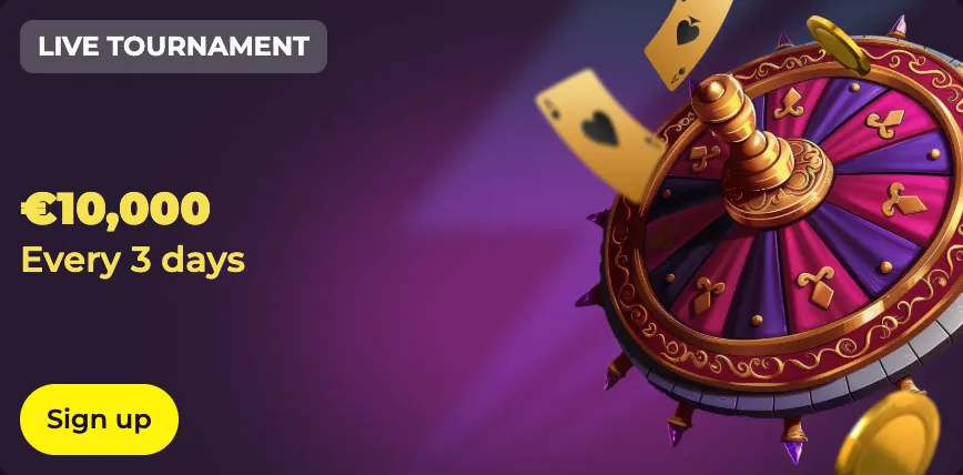 Live toernooi met een gouden roulettewiel en prijs van €10.000